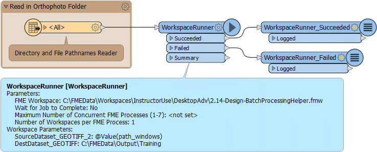 Creating a batch processing workspace with the WorkspaceRunner